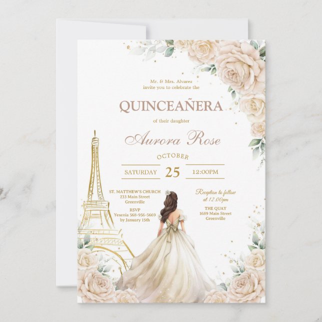 Modern Rustic Quinceanera Invitation Inbjudningar (Framsida)