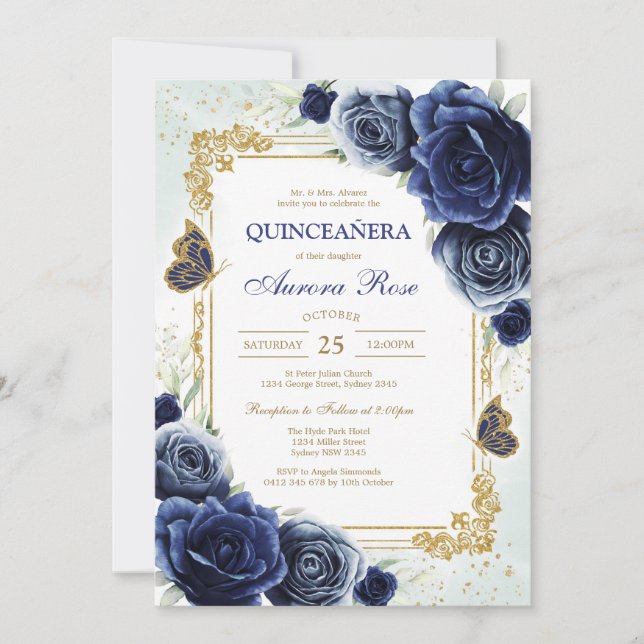 Modern Rustic Quinceanera Invitation Inbjudningar (Framsida)