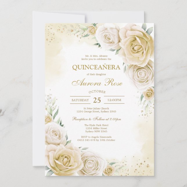 Modern Rustic Quinceanera Invitation Inbjudningar (Framsida)