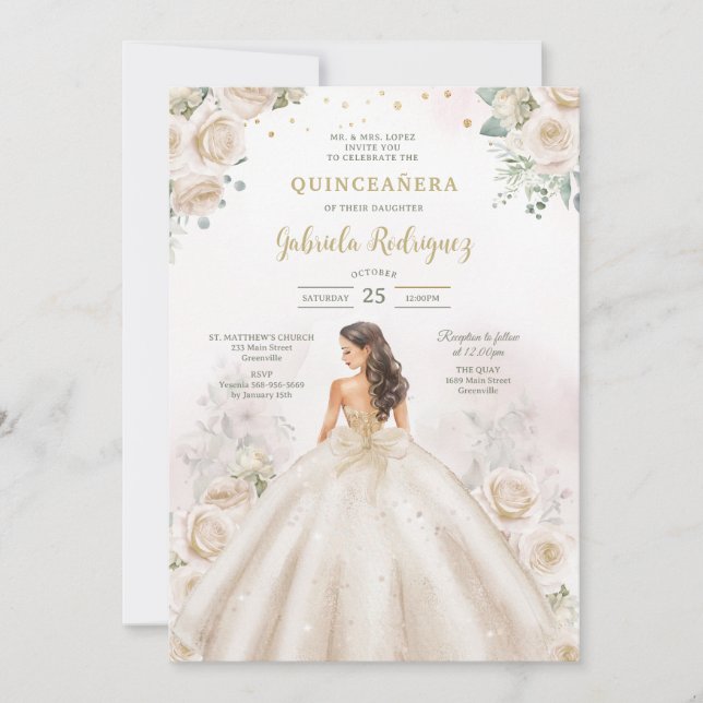 Modern Rustic Quinceanera Invitation Inbjudningar (Framsida)