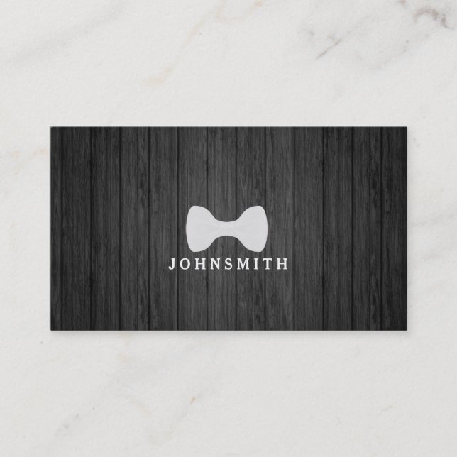 Modern Rustic & Refined Manar Bow Logotyp Black Wo Visitkort (Framsida)