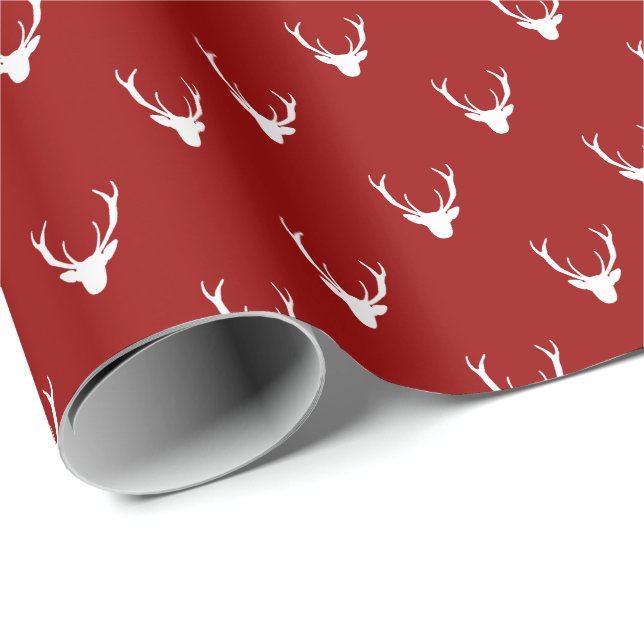 Modern Rustic Reindeer Antlers Jul-Helgdag Presentpapper (Rullad Hörn)