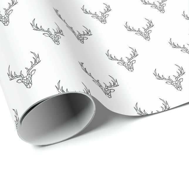 Modern Rustic Reindeer Antlers Jul-Helgdag Presentpapper (Rullad Hörn)