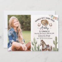 Modern Rustic Saddle Up Horse Birthday