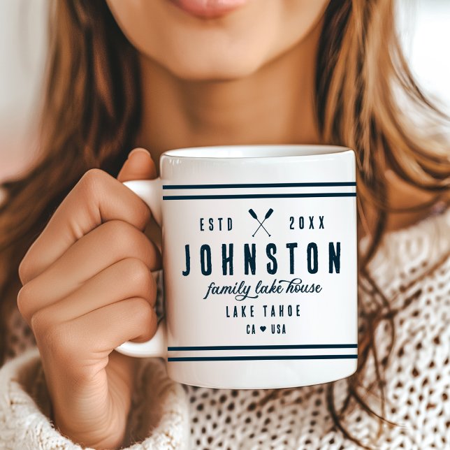 Modern Rustic Sjö House | Vita flottan Kaffemugg (Skapare uppladdad)