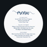 Modern Rustic-skript, Bröllop-innermenyn Meny<br><div class="desc">Modern Rustic-skript,  i Classy navy blue scheme,  Bröllop Middag Menu. Ett perfekt-menykort för din stora dag. Du kan ändra skriptteckensnittet färg och ändra menyn innehåll och typsnitt för att uppfylla dina behov. Den här designen kan användas till din födelsedag,  årsdag och andra firande.</div>