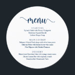 Modern Rustic-skript, Bröllop-innermenyn Meny<br><div class="desc">Modern Rustic-skript,  i Classy navy blue scheme,  Bröllop Middag Menu. Ett perfekt-menykort för din stora dag. Du kan ändra skriptteckensnittet färg och ändra menyn innehåll och typsnitt för att uppfylla dina behov. Den här designen kan användas till din födelsedag,  årsdag och andra firande.</div>