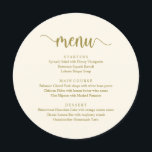 Modern Rustic-skript, Bröllop-innermenyn Meny<br><div class="desc">Modern Rustic-skript,  i klassy guld-schemat,  Bröllop Midmeny. Ett perfekt-menykort för din stora dag. Du kan ändra skriptteckensnittet färg och ändra menyn innehåll och typsnitt för att uppfylla dina behov. Den här designen kan användas till din födelsedag,  årsdag och andra firande.</div>