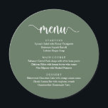 Modern Rustic-skript, Bröllop-innermenyn Meny<br><div class="desc">Modern Rustic-skript,  i Greenery sage grönt scheme,  Bröllop Dinner Menu. Ett perfekt-menykort för din stora dag. Du kan ändra skriptteckensnittet färg och ändra menyn innehåll och typsnitt för att uppfylla dina behov. Den här designen kan användas till din födelsedag,  årsdag och andra firande.</div>