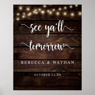 Modern Rustic string ljus, se er i morgon Poster