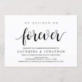 Modern Rustic, svart skript, Förlovningsfest Inbjudningar