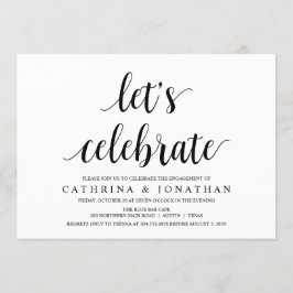 Modern Rustic, svart skript, Förlovningsfest Inbjudningar