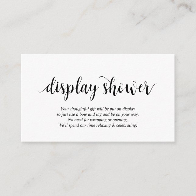 Modern Rustic, svart skript, Visning Shower Tilläggskort (Framsida)