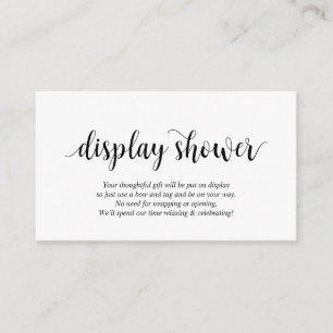 Modern Rustic, svart skript, Visning Shower Tilläggskort