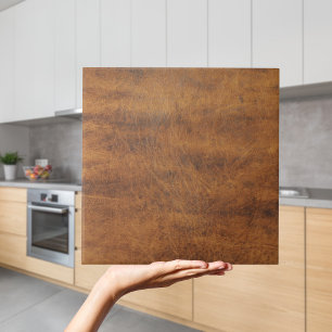 Modern Rustic Tan Leather Tile Kakelplatta
