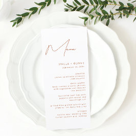Modern Rustic Terracotta Calligraphy Bröllop Meny