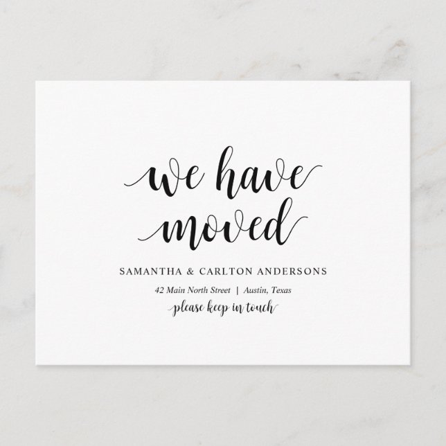 Modern Rustic, vi har Flyttat, Adress-tillkännagiv Vykort (Framsida)