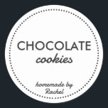 Modern Rustic-Vintage för enkel hemgjord Cookie Runt Klistermärke<br><div class="desc">Homemade cookies-klistermärken för ditt företag är perfekt-smaketiketter för dina hembakade varor. De har en papper bakgrund för ett modernt, rustiskt stil som fungerar med vilket köksväska som helst stil. Texten ge är en anpassningsbar för alla dina Etsy-produkter. Anpassa texten efter behov för att matcha ditt varumärke. Du kan använda dem...</div>