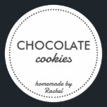 Modern Rustic-Vintage för enkel hemgjord Cookie Runt Klistermärke<br><div class="desc">Homemade cookies-klistermärken för ditt företag är perfekt-smaketiketter för dina hembakade varor. De har en papper bakgrund för ett modernt, rustiskt stil som fungerar med vilket köksväska som helst stil. Texten ge är en anpassningsbar för alla dina Etsy-produkter. Anpassa texten efter behov för att matcha ditt varumärke. Du kan använda dem...</div>