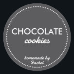 Modern Rustic-Vintage för enkel svart hemmakonfigu Runt Klistermärke<br><div class="desc">Homemade cookies-klistermärken för ditt företag är perfekt-smaketiketter för dina hembakade varor. De har en papper bakgrund för ett modernt, rustiskt stil som fungerar med vilket köksväska som helst stil. Texten ge är en anpassningsbar för alla dina Etsy-produkter. Anpassa texten efter behov för att matcha ditt varumärke. Du kan använda dem...</div>