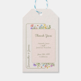 Modern Rustic Wildblomma Bröllop Presentetikett