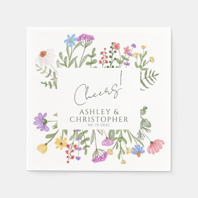 Modern Rustic Wildblomma Pappersservett (Framsidan)