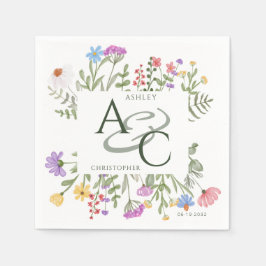 Modern Rustic Wildblomma Pappersservett