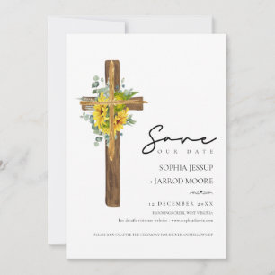 Modern Rustic Wood Kor Flower Greenery Bröllop Spara Datumet