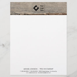 Modern Rustic Wood med Logotyp Brevhuvud