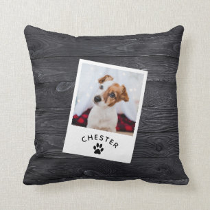 Modern Rustic Wood Pet Photo Hund Mamma Cat Kudde