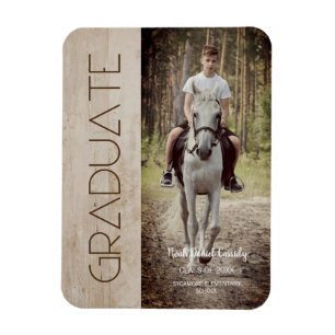 Modern Rustic Wood Photo Unisex Studenten Magnet
