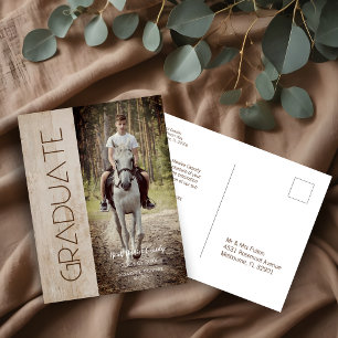 Modern Rustic Wood Photo Unisex Studenten Vykort