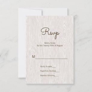 Modern Rustic Woodgrain-Bröllop OSA-kort OSA Kort