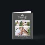 Modern rustig multifoto-chic vid jul helgkort<br><div class="desc">Modern rustik snyggt med flera foto-helgdag. Med modern hand plockade-text och träd. Backer färg kan anpassas. enkel,  modern,  minimal snyggt</div>