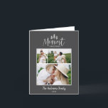 Modern rustig multifoto-chic vid jul helgkort<br><div class="desc">Modern rustik snyggt med flera foto-helgdag. Med modern hand plockade-text och träd. Backer färg kan anpassas. enkel,  modern,  minimal snyggt</div>