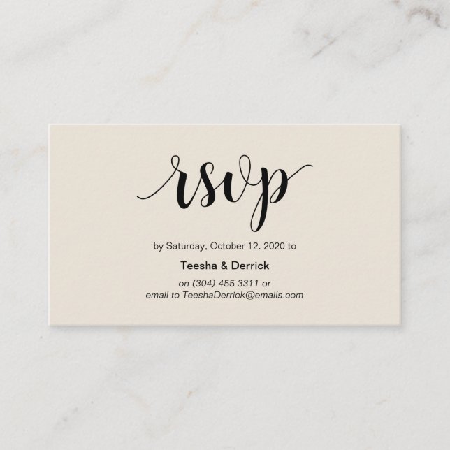 Modern Rustik, Black and Cream, onlinens OSA Tilläggskort (Framsida)