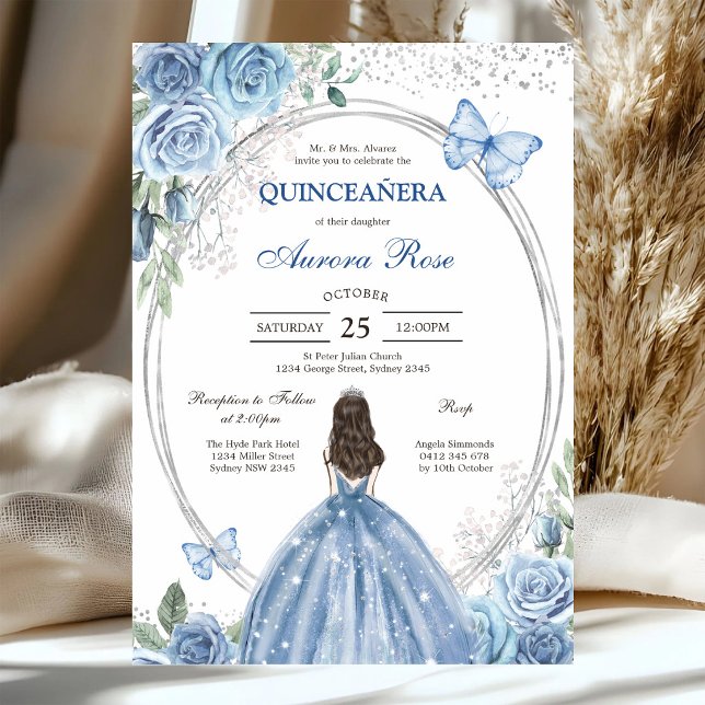 Modern Rustik Blommig Quinceanera Inbjudan (Skapare uppladdad)