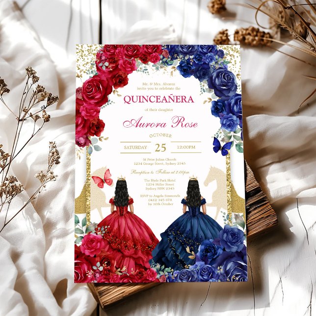 Modern Rustik Blommig Quinceanera Inbjudan (Skapare uppladdad)