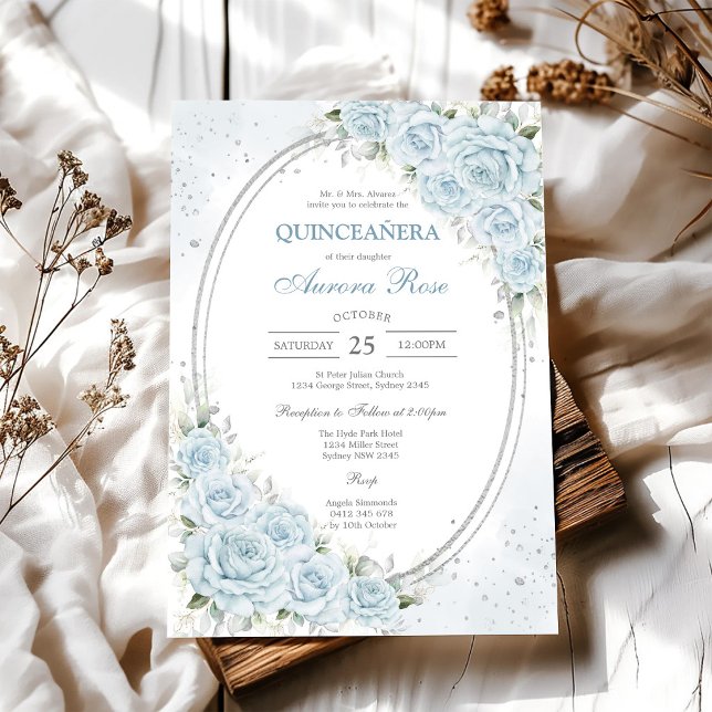 Modern Rustik Blommig Quinceanera Inbjudan (Skapare uppladdad)