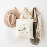 Modern Rustik Blommigt Stem Bröllop Monogram Tygkasse<br><div class="desc">Anpassningsbar tryckt tote bags gör en roligt och ett funktionellt bröllop till din gäst kommer att göra kärlek! Anpassa mallen med briden och gruppens namn eller monogram initialer. Lägg till bröllop-datum, stad, stat eller plats namn eller annan anpassningsbar. Denna moderna logotyp-stil-modell har en enkel blommigt och en blandad typografi. Använda...</div>