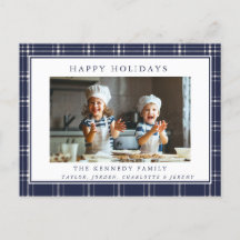 Modern Rustik Blue Play-familjens fotojul P