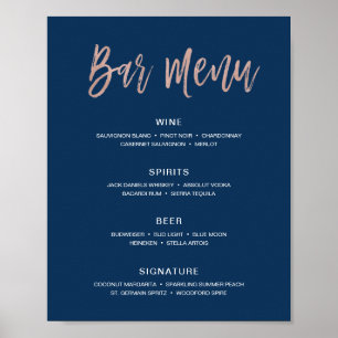 Modern Rustik Bröllopsbar Meny Skylt Drycker