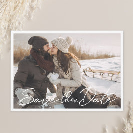 Modern Rustik Bröllopsfoto Spara Datumet