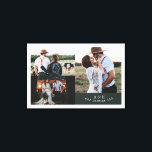 Modern Rustik Bröllopsfotocollage Bladmonogram Canvastryck<br><div class="desc">Modern Rustik Bröllopsfotocollage Bladmonogram Canvastryck</div>