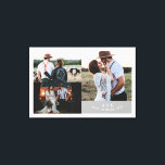 Modern Rustik Bröllopsfotocollage Bladmonogram Canvastryck<br><div class="desc">Modern Rustik Bröllopsfotocollage Bladmonogram Canvastryck</div>