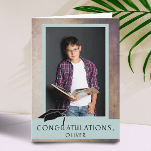 Modern Rustik Congratulations Examen Foto Kort