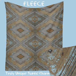 Modern Rustik Diamond Mönster Weasted Woodgrain Fleecefilt