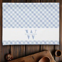 Modern Rustik Family Monogram Blue Gingham Play