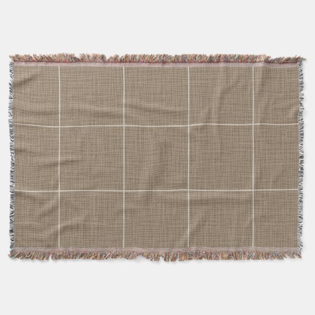 Modern Rustik fönsterruta Play Linen Brown Filt (Framsidan)