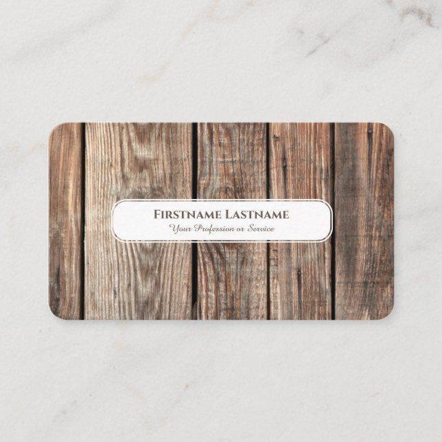 Modern rustik inredingsdesign, elegant vit visitkort (Framsida)